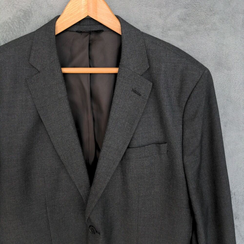 Banana Republic Blazer Jacket Mens 46R Gray 2 Button Classic Fit Lined